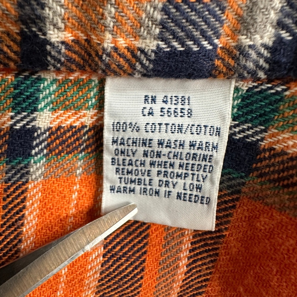 Polo Ralph Lauren Men's Orange Plaid Flannel Shirt Medium Long Sleeve Cotton M - Picture 5 of 8